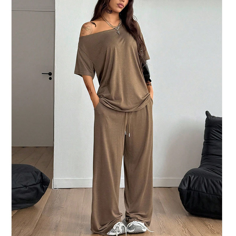 Blouse Off Shoulder - Summer 2026 Women's Casual Solid Asymmetrical