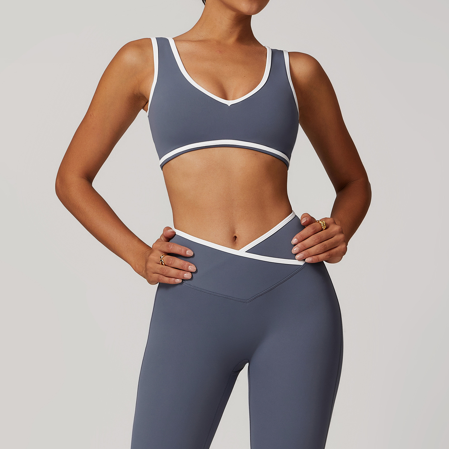Crop Top Crochet - V-Neck Sports Bra Women Top Push