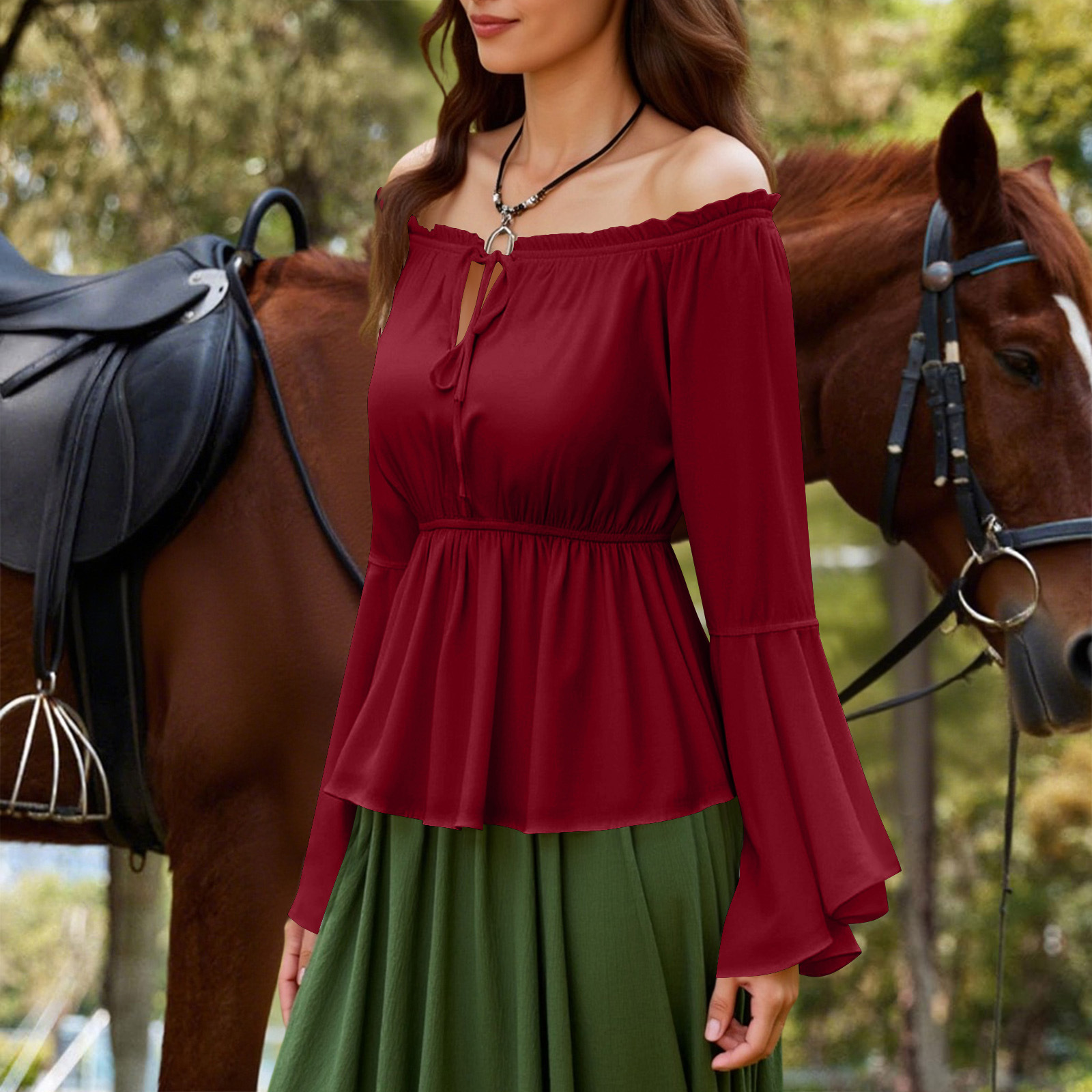 Womens Blouse Gothic Renaissan - Blouse Off Shoulder recensione e prezzo