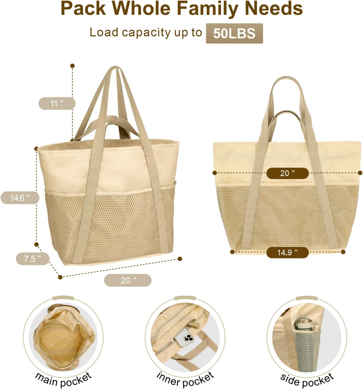 Waterproof Beach Bags for Wome - Tote Bag Beach recensione e prezzo
