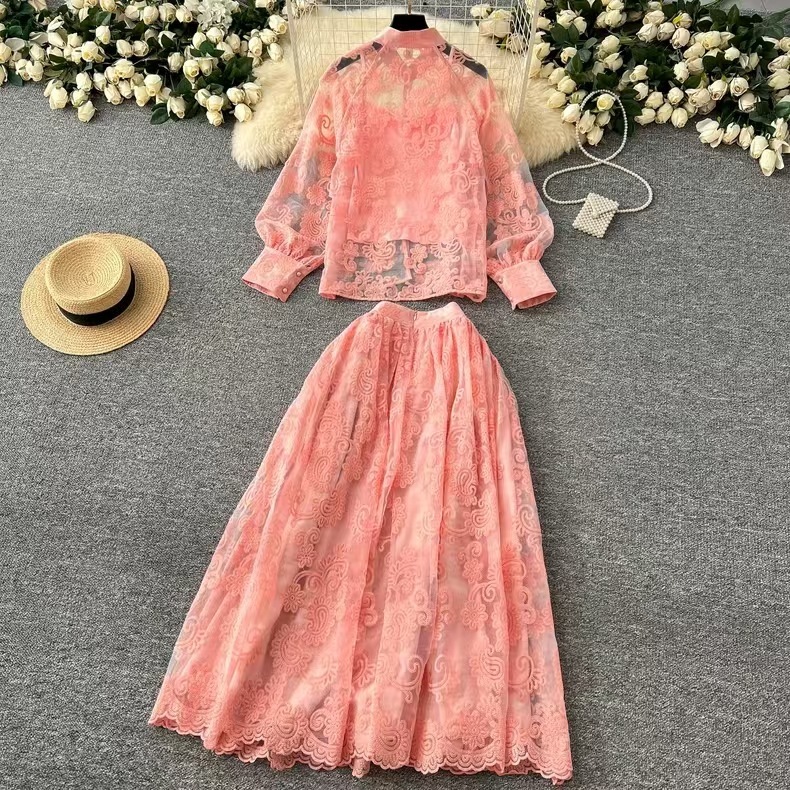 Elegant 2 Piece Long Dress Wom - Midi Skirt Floral recensione e prezzo