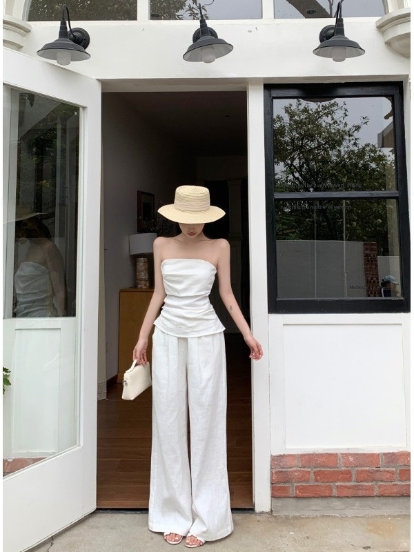 Elegant Cotton Linen Set Women - Linen Pant Wide recensione e prezzo