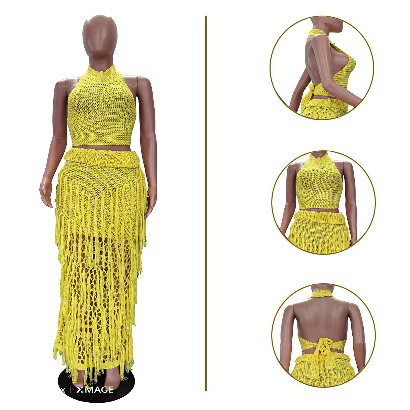 Crochet Knit Maxi Dress 2 Piec - Maxi Dress Halter recensione e prezzo