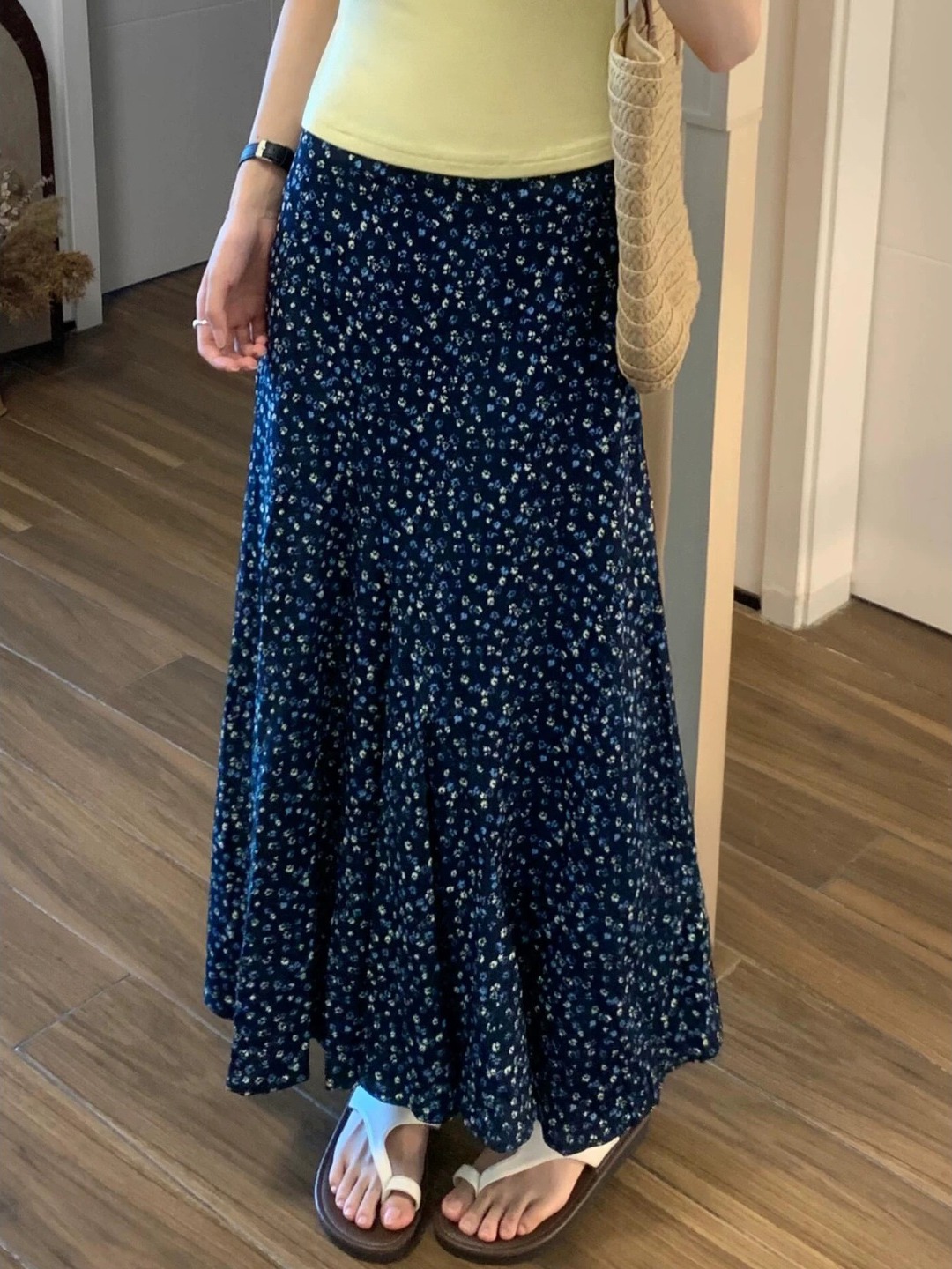plus Size Floral Print High Wa - Midi Skirt Floral recensione e prezzo