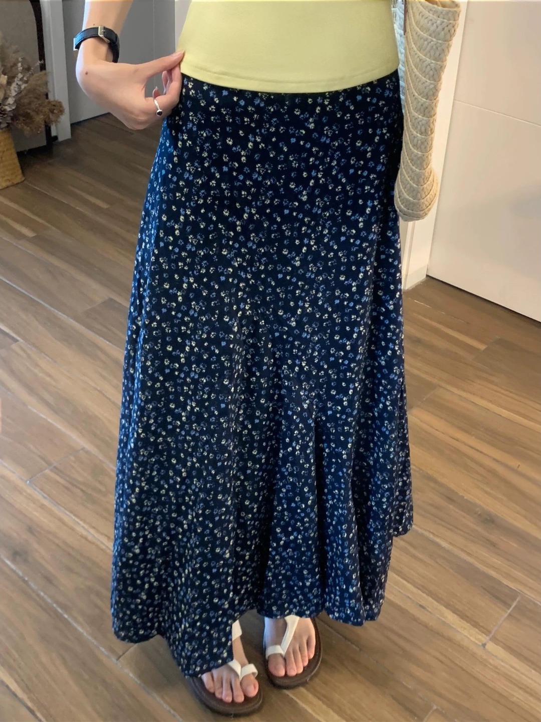 plus Size Floral Print High Wa - Midi Skirt Floral recensione e prezzo