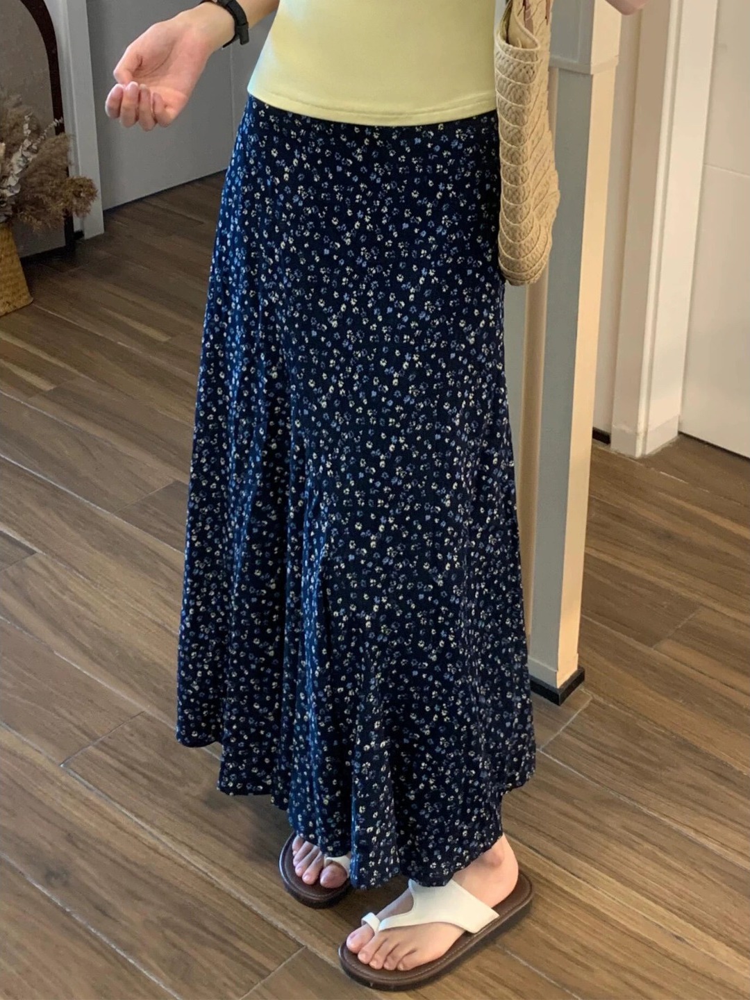 plus Size Floral Print High Wa - Midi Skirt Floral recensione e prezzo