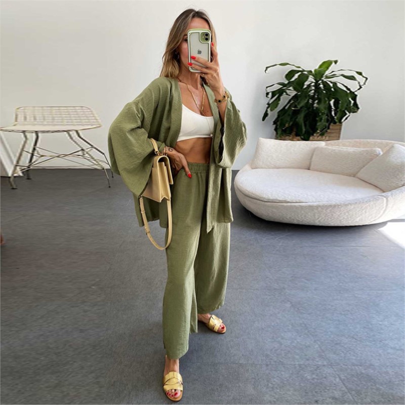 Women's Linen Trouser Suit Wit - Linen Pant Wide recensione e prezzo