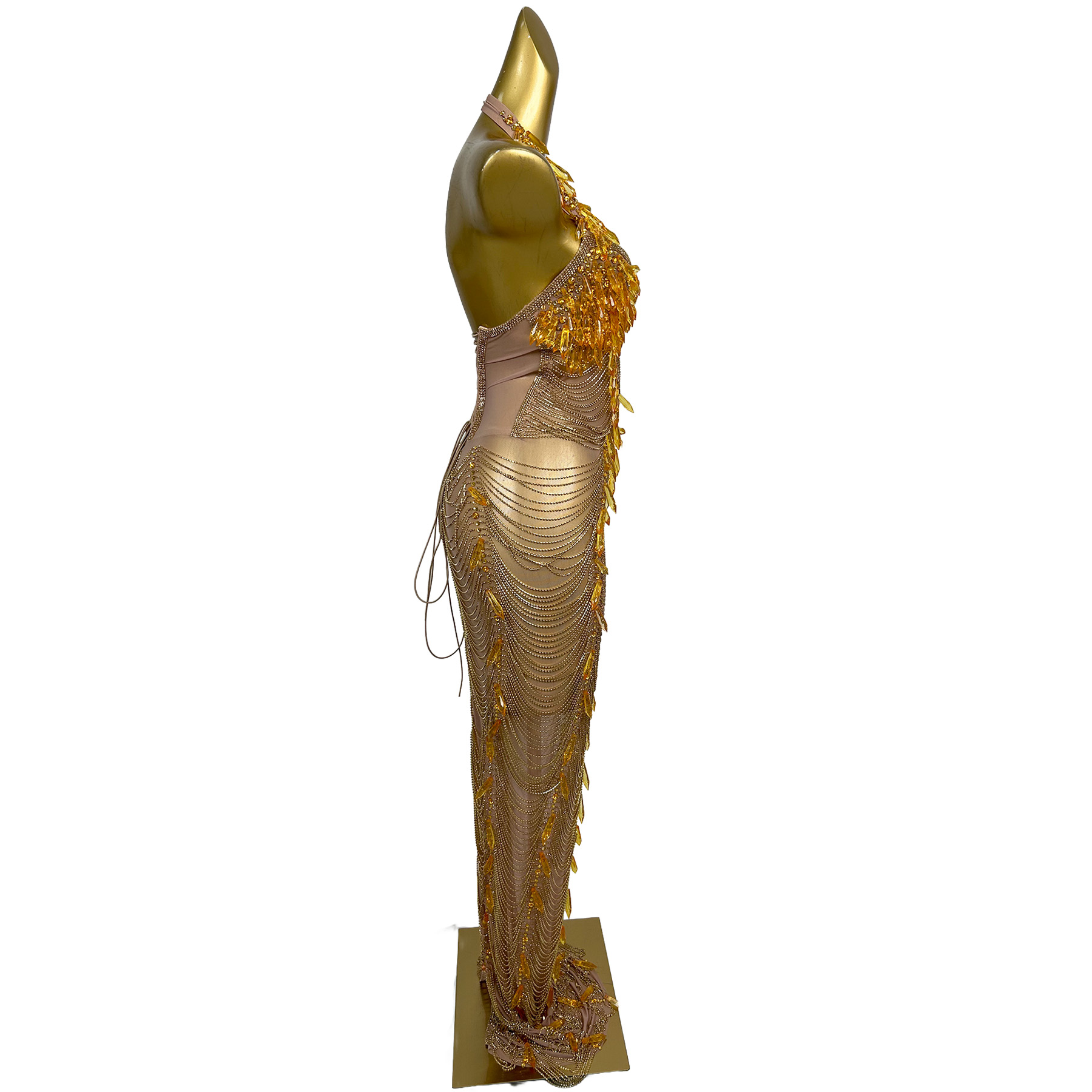 Ailisi Women Luxury Gold Cryst - Maxi Dress Halter recensione e prezzo