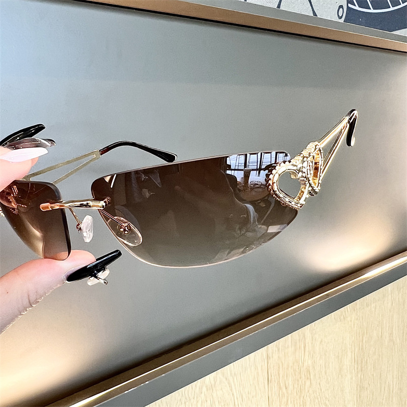 New Oval Cat Eye Frameless Mer - Sunglasses Cat Eye recensione e prezzo