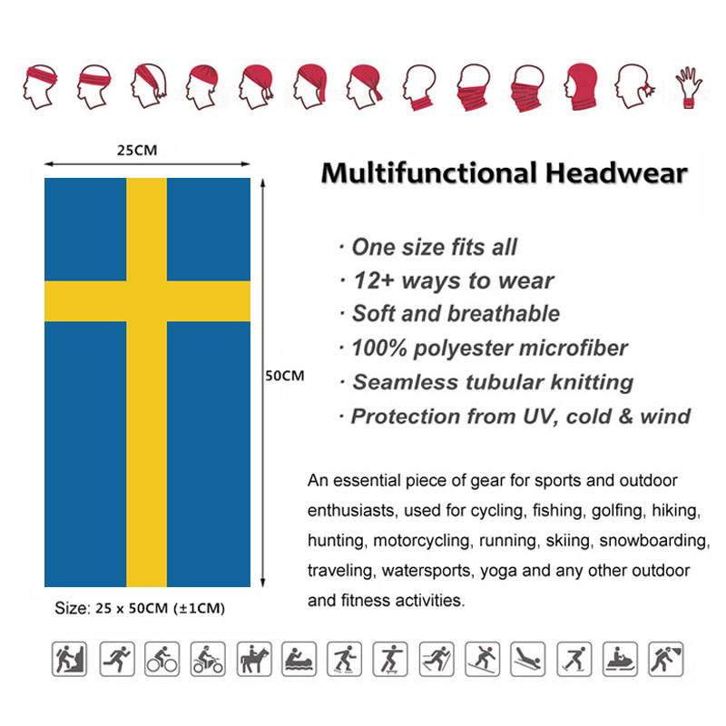 Sweden Flag Printed Bandana He - Headband Summer Knit recensione e prezzo