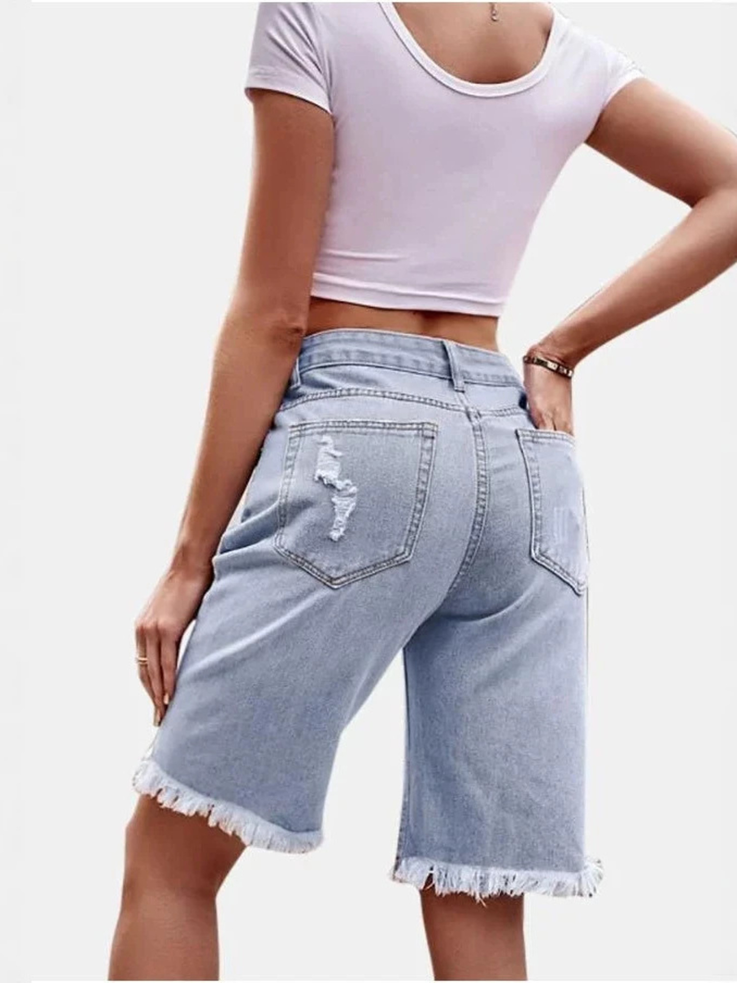 Women's High Waist Ripped Cott - Shorts Denim Frayed recensione e prezzo