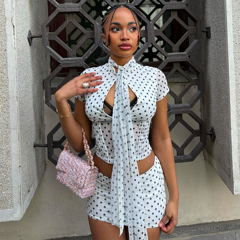 Leosoxs Women's Polka Dot Prin - Crop Top Crochet recensione e prezzo