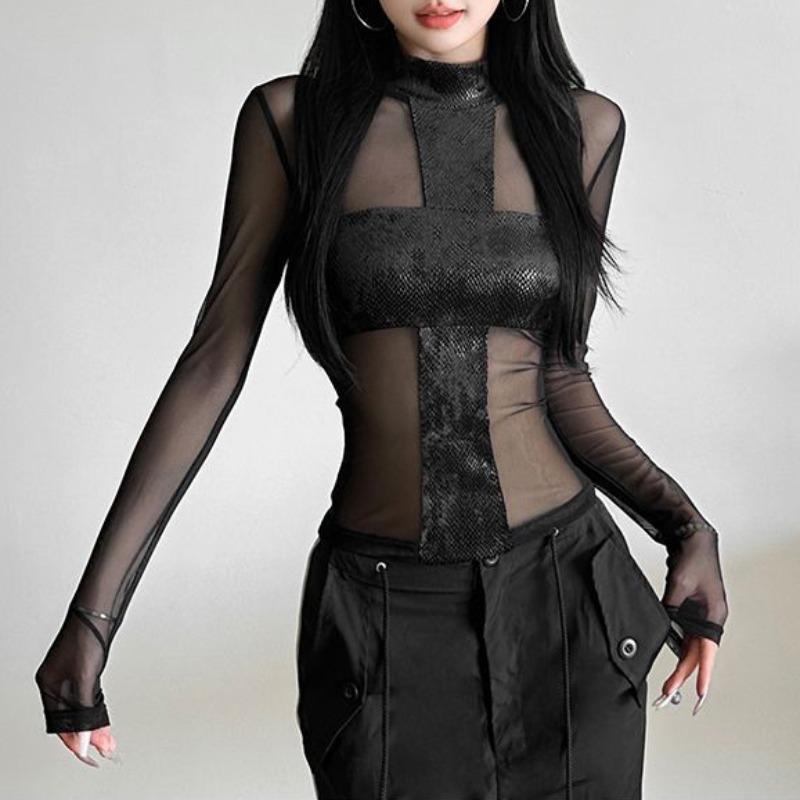 American Style Mesh Long Sleev - Blouse Off Shoulder recensione e prezzo