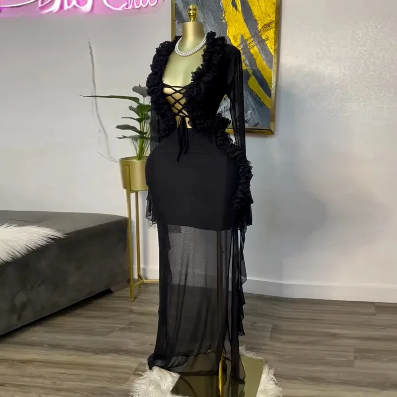 Fashion Women Set Mesh Full Sl - Crop Top Crochet recensione e prezzo