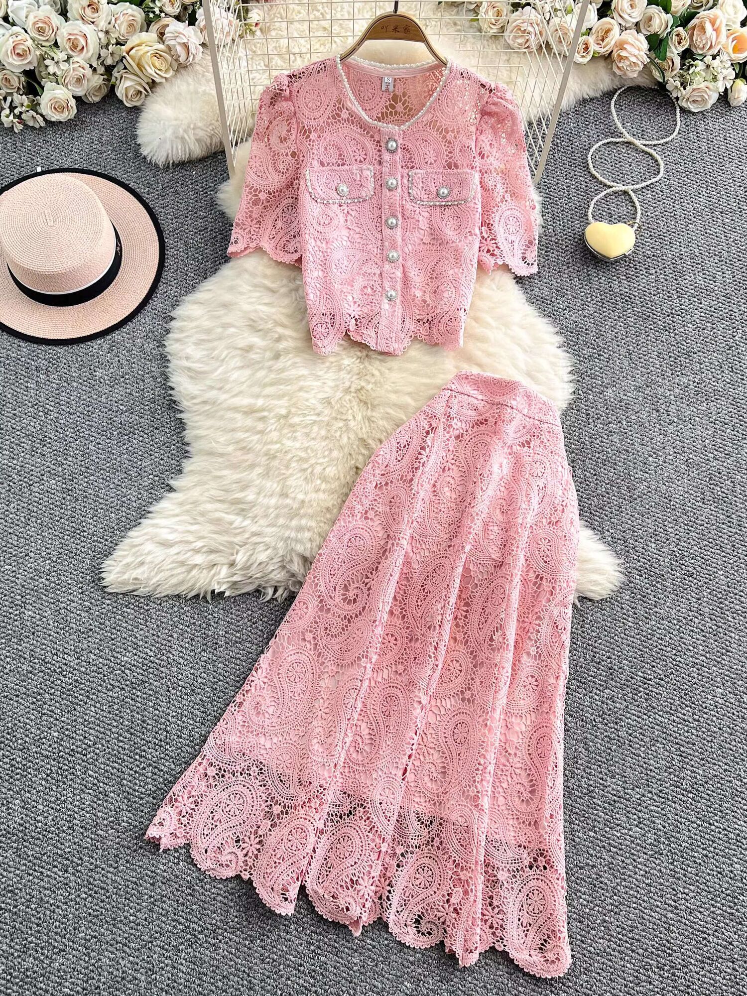 Elegant Pearl Long Dress Suits - Midi Skirt Floral recensione e prezzo