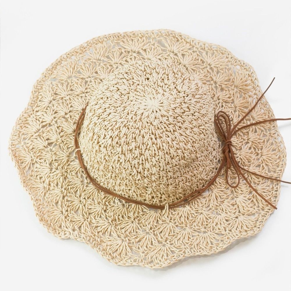 Handwoven Crochet Straw Hat Fo - Hat Floppy Wide recensione e prezzo