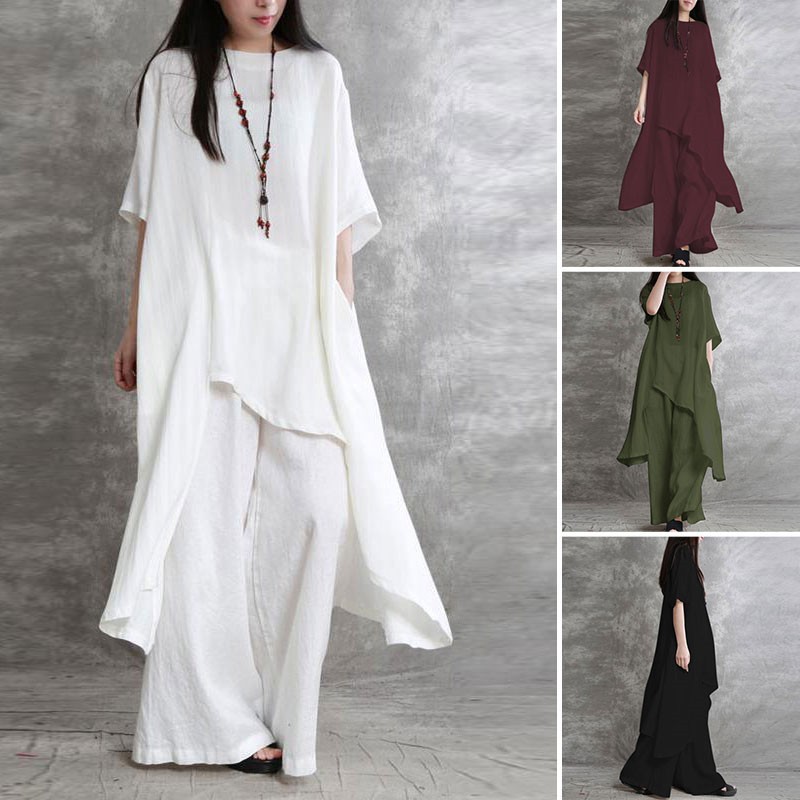 Women's Cotton Linen 2-piece S - Linen Pant Wide recensione e prezzo