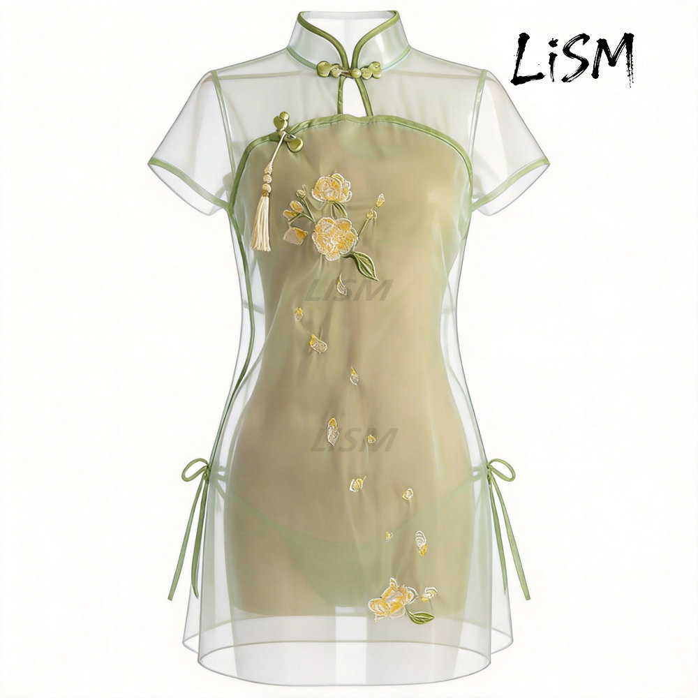 LiSM Women's Cheongsam Pajamas - Kimono Sheer Floral recensione e prezzo