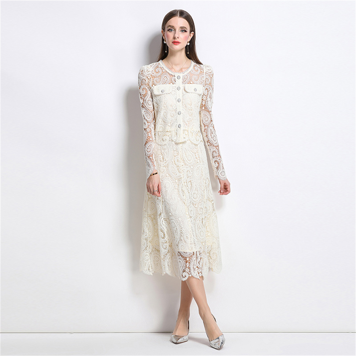 Spring Sweet Lace Flower Embro - Midi Skirt Floral recensione e prezzo