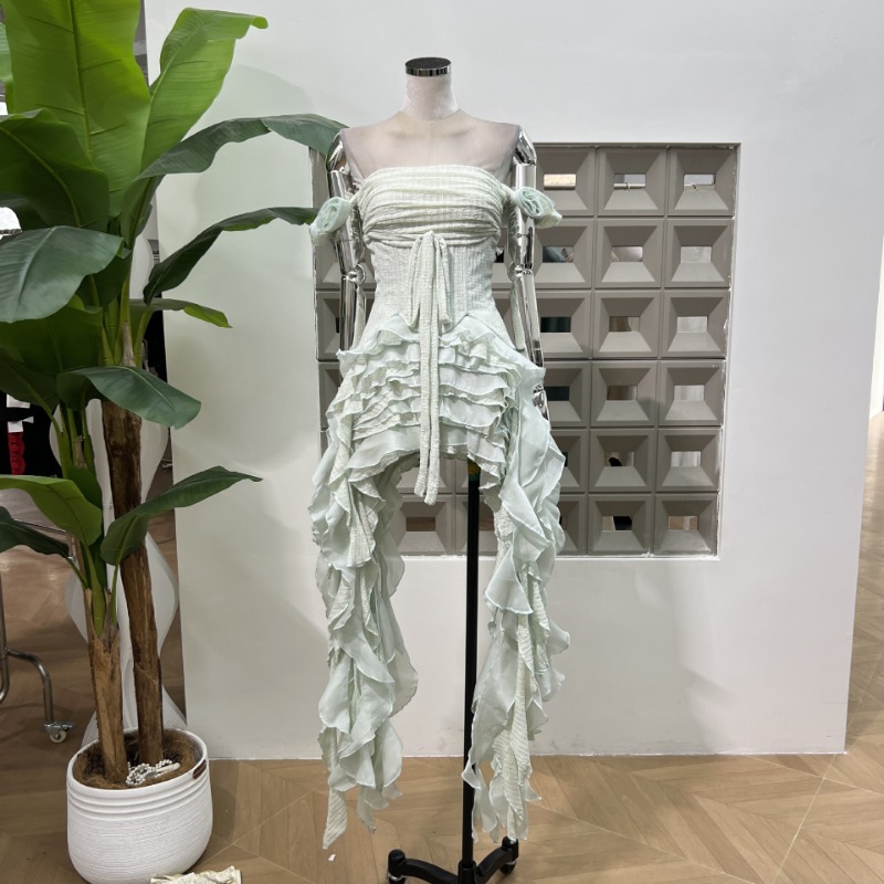 KBQ Solid Spliced Tassel Irreg - Maxi Dress Halter recensione e prezzo