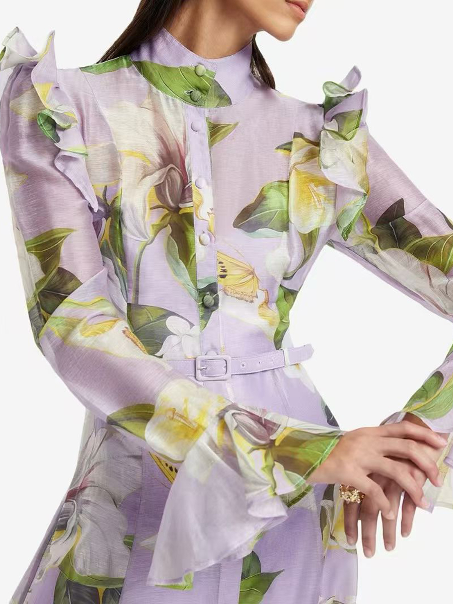 TWOTWINSTYLE Printing Spliced  - Linen Dress Wrap recensione e prezzo