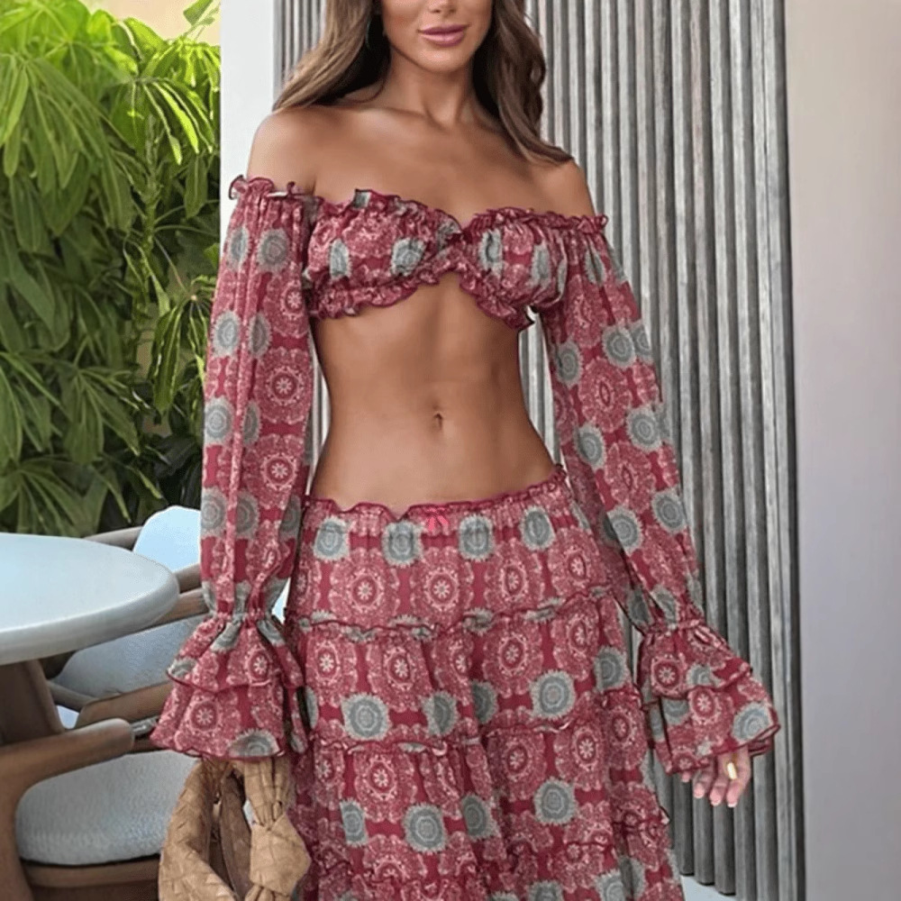 Vintage Print Skirt Two Piece  - Romper Floral Print recensione e prezzo