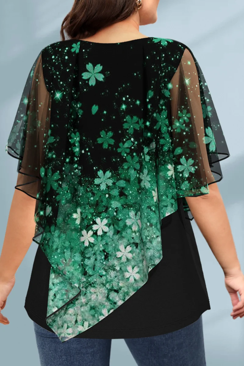 Women's Plus Size Blouse Chiff - Romper Floral Print recensione e prezzo