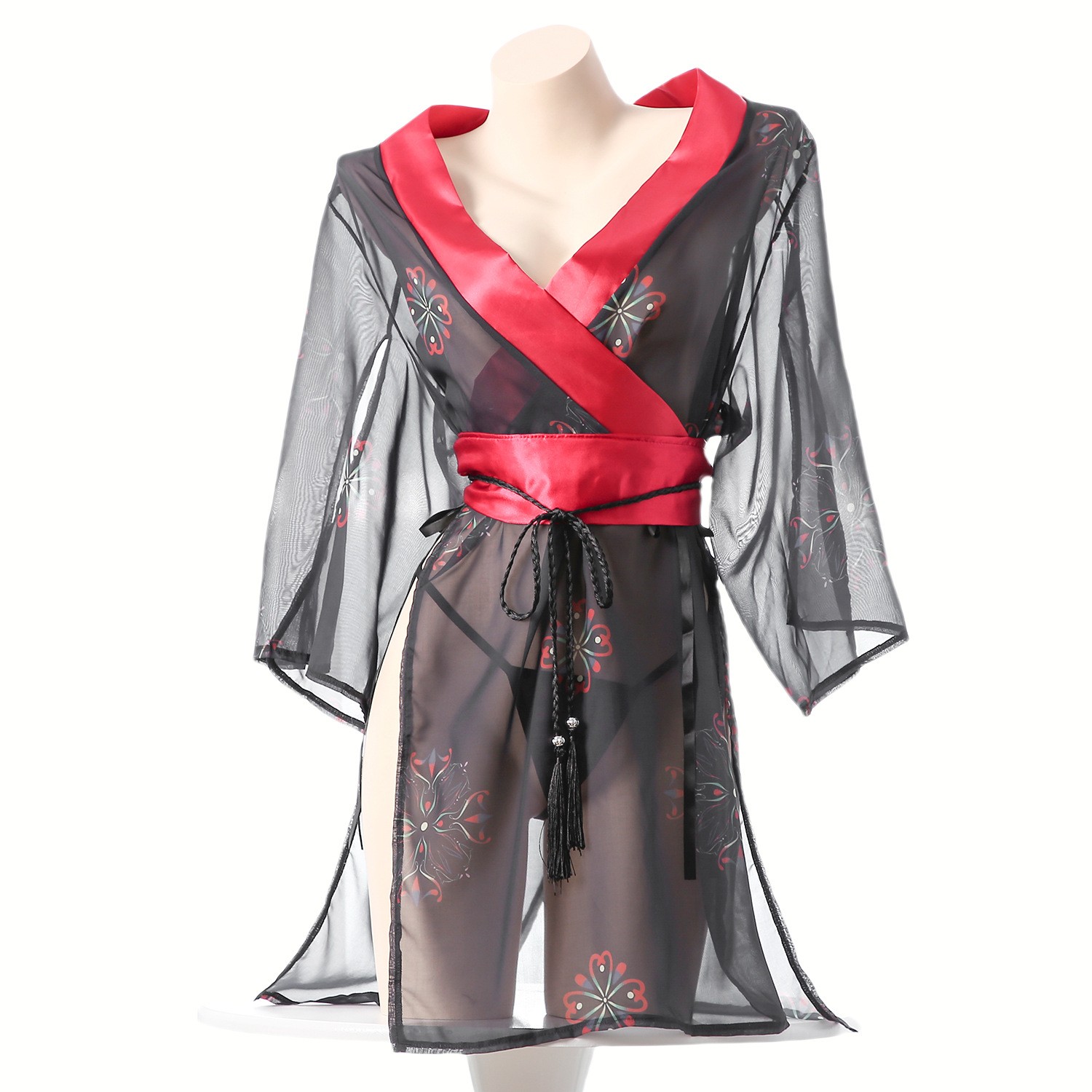 Women's Black Sheer Mesh Japan - Kimono Sheer Floral recensione e prezzo