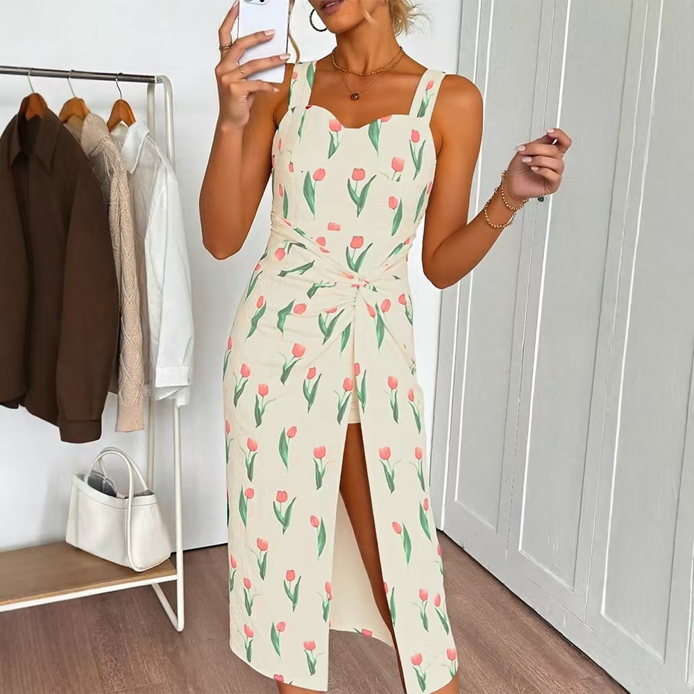Fashionable Floral Print Crop  - Midi Skirt Floral recensione e prezzo