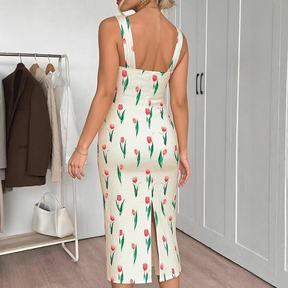 Fashionable Floral Print Crop  - Midi Skirt Floral recensione e prezzo