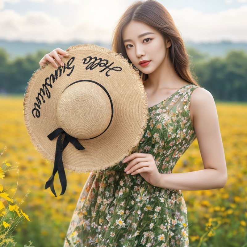 1pc Summer Floppy Beach Hats f - Hat Floppy Wide recensione e prezzo