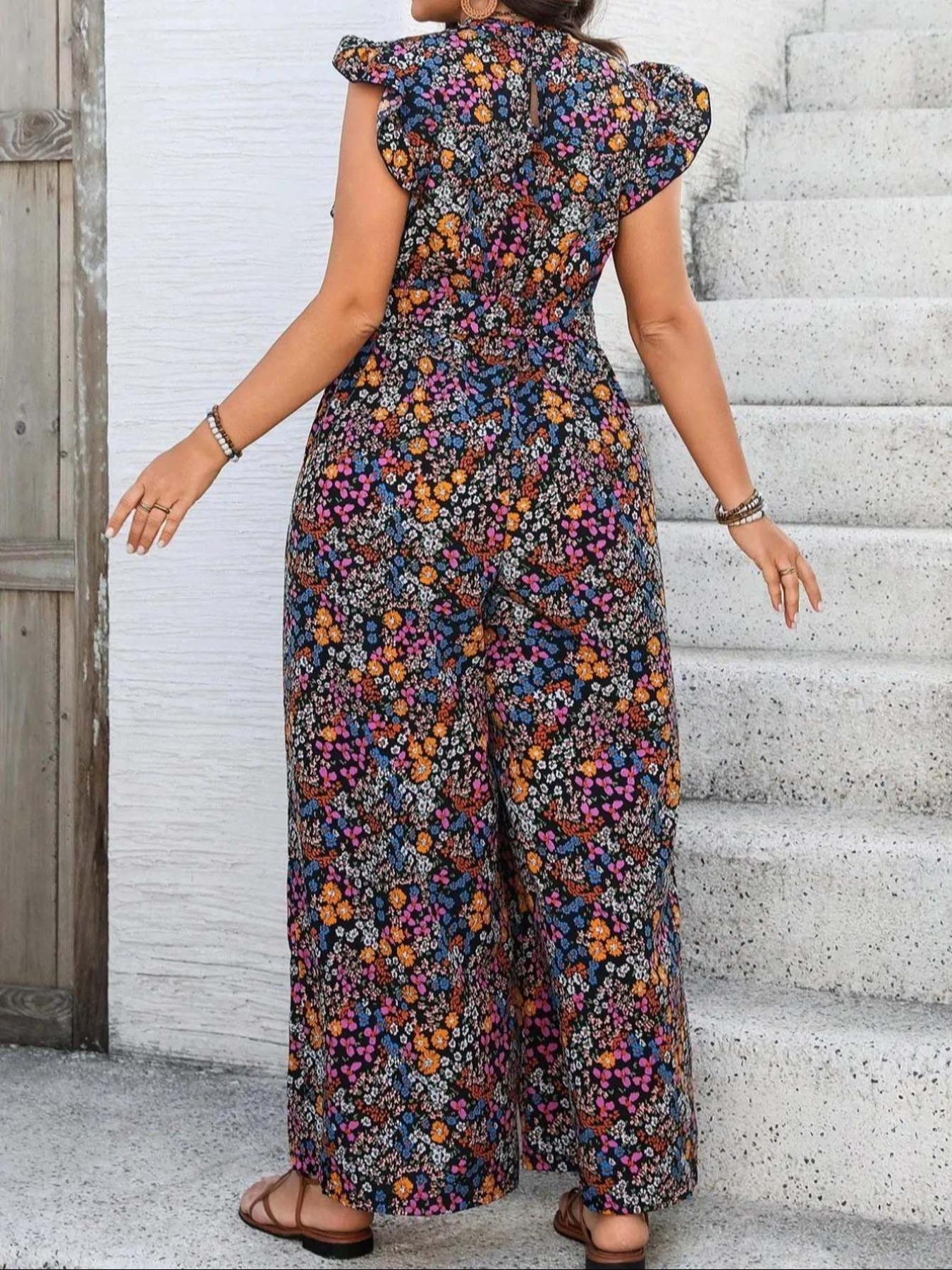 【Plus Size】 Floral Print Tie S - Romper Floral Print recensione e prezzo