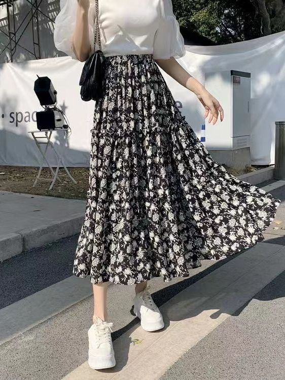 Floral Print A-Line Midi Skirt - Midi Skirt Floral recensione e prezzo