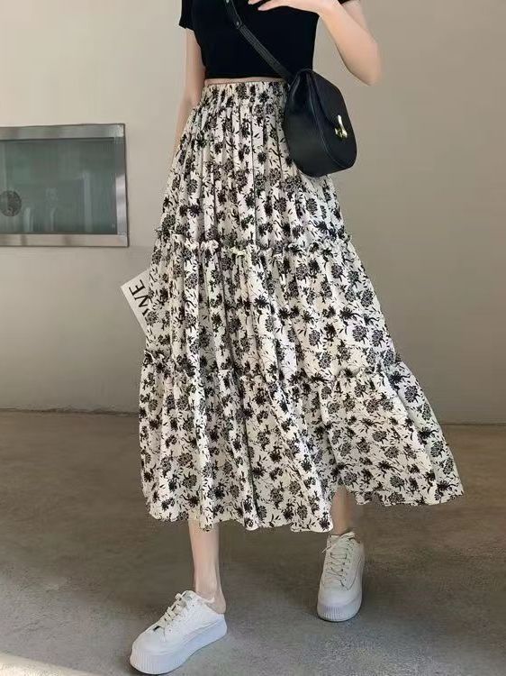 Floral Print A-Line Midi Skirt - Midi Skirt Floral recensione e prezzo